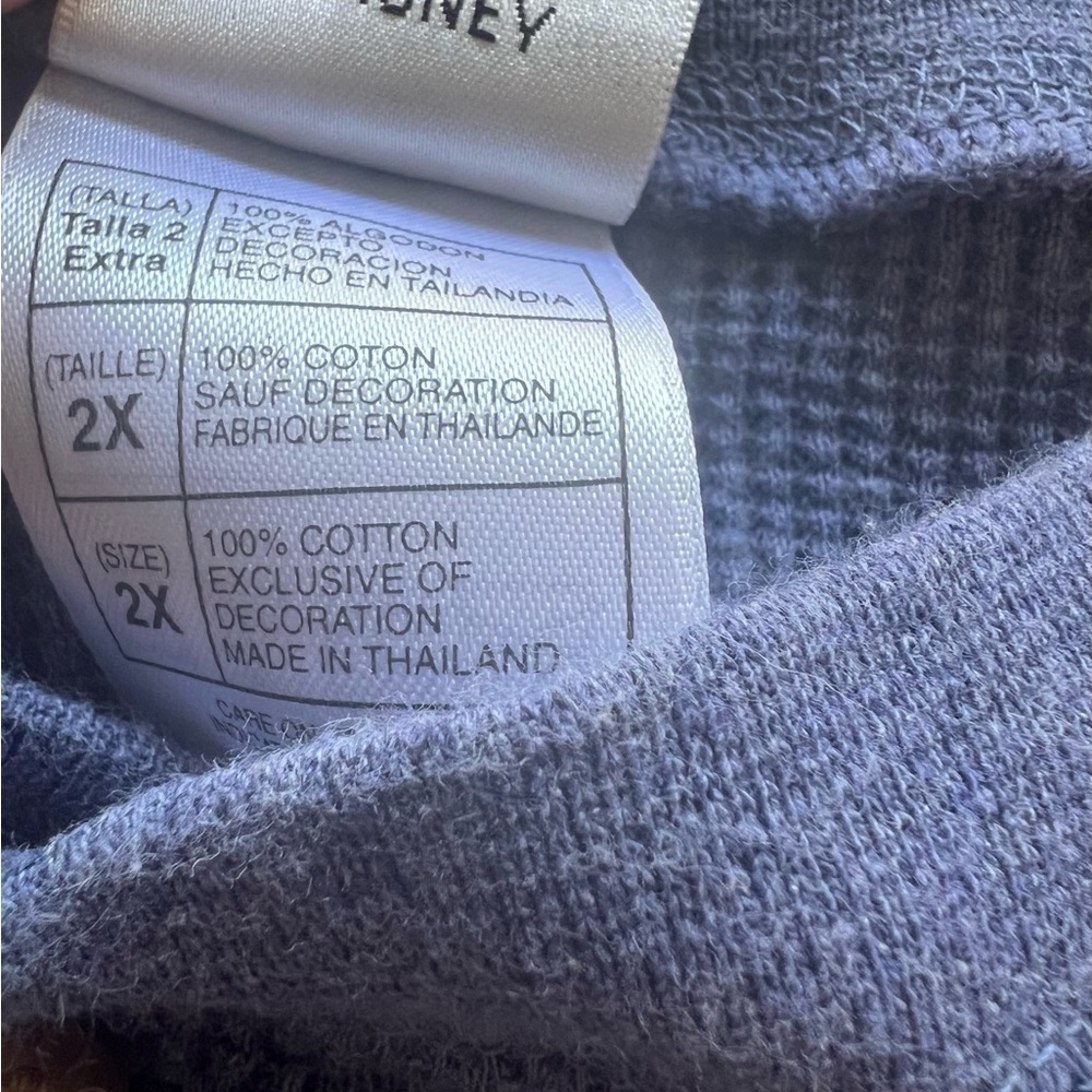 Vtg Disney Store Donald Duck Thermal Men's Size 2XL Blue 100% Cotton (B4) - Picture 6 of 6